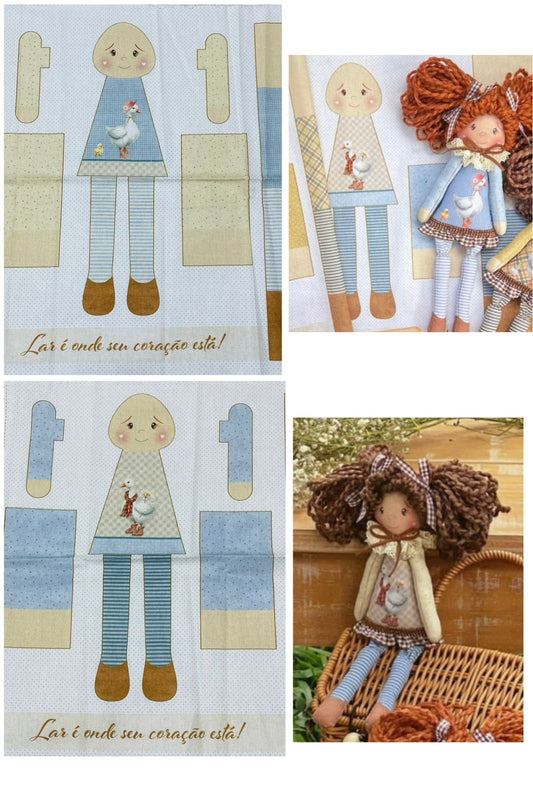 Tricoline 100% Algodón  - CP027A Patrón 2 Mini muñecas Hogar (33 x 150)