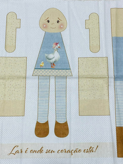 Tricoline 100% Algodón  - CP027A Patrón 2 Mini muñecas Hogar (33 x 150)