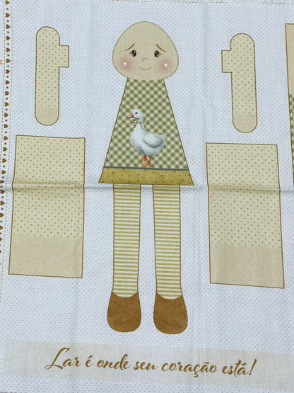 Tricoline 100% Algodón  - CP027B Patrón 2 Mini muñecas Hogar (33 x 150)