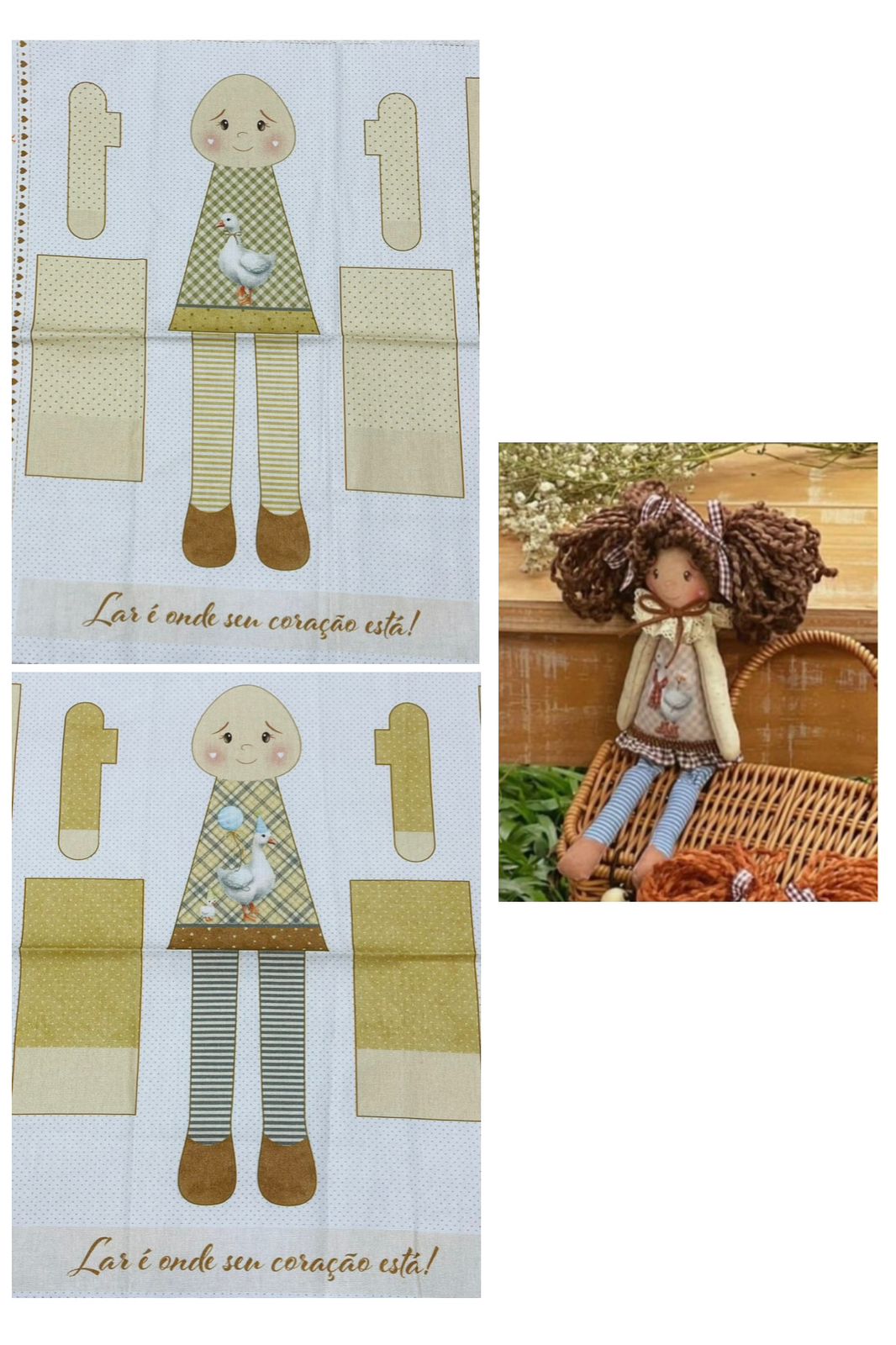 Tricoline 100% Algodón  - CP027B Patrón 2 Mini muñecas Hogar (33 x 150)