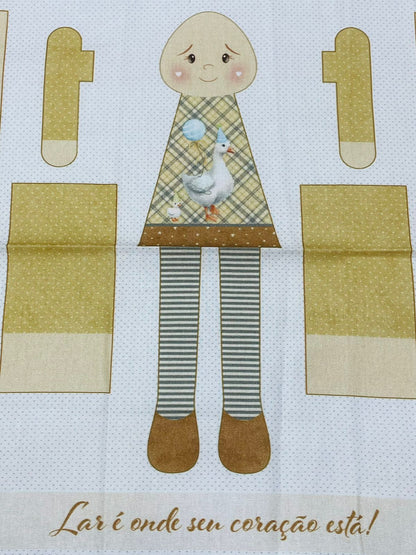 Tricoline 100% Algodón  - CP027B Patrón 2 Mini muñecas Hogar (33 x 150)