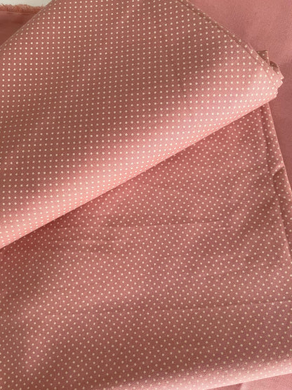 Tricoline 100% Algodón - TT002 Tinto Puntitos Rosa Viejo (50 x 150)