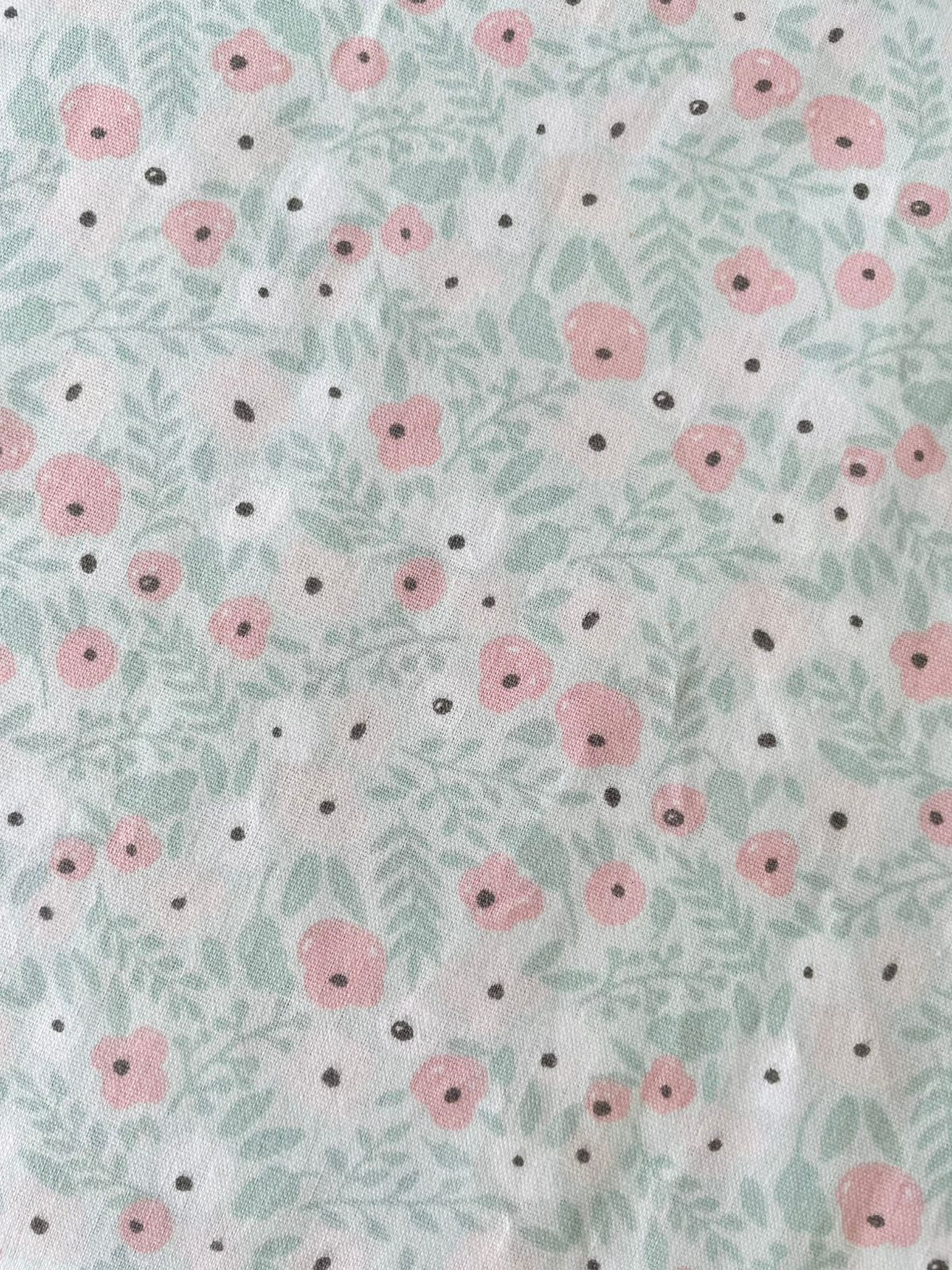 Tricoline 100% Algodón - TT028 Tinto Floral Rosa FM (50 x 150)