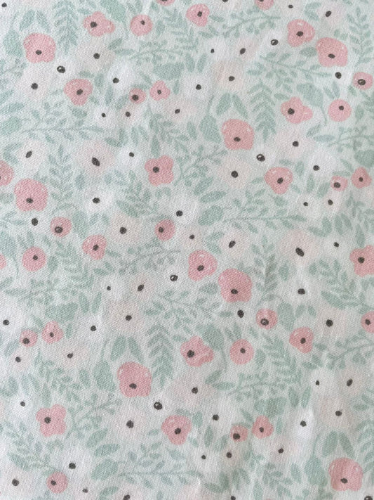 Tricoline 100% Algodón - TT028 Tinto Floral Rosa FM (50 x 150)