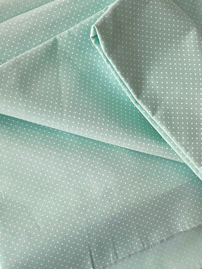 Tricoline 100% Algodón - TT058 Tinto Puntitos Menta 2 (50 x 150)