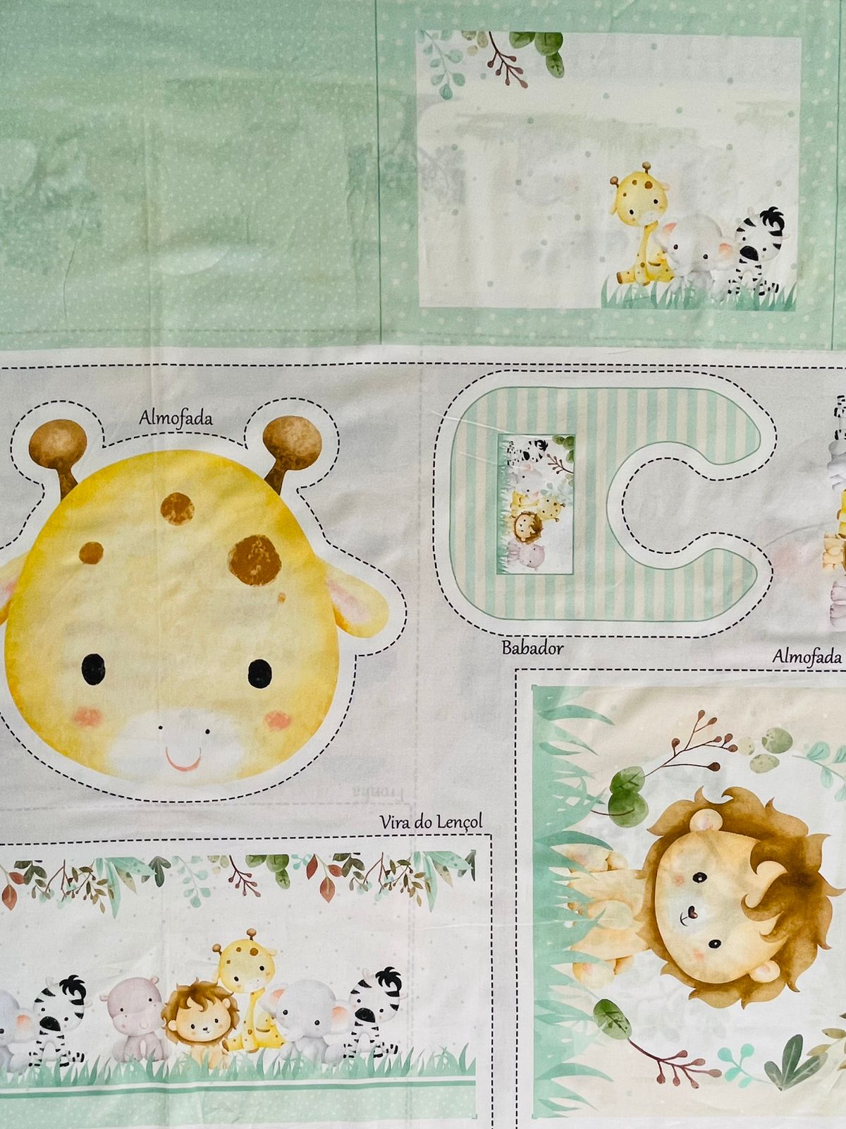 Tricoline 100% Algodón  - PT098 Patrón Panel kit Cuna Animalitos (99 x 150)