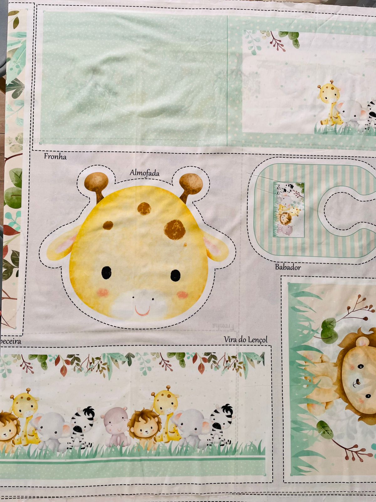 Tricoline 100% Algodón  - PT098 Patrón Panel kit Cuna Animalitos (99 x 150)