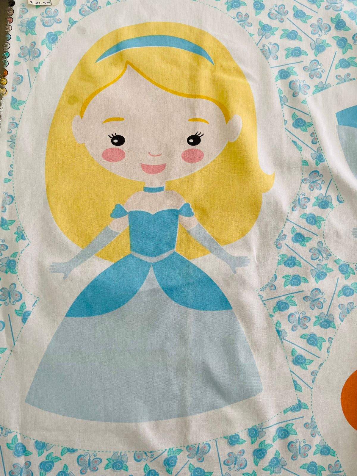 Tricoline 100% Algodón  - PT101 Patrón PANEL 5 PRINCESAS (50 x 150)