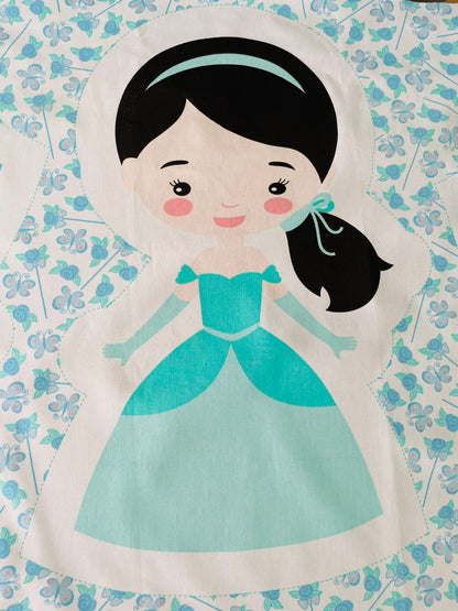 Tricoline 100% Algodón  - PT101 Patrón PANEL 5 PRINCESAS (50 x 150)