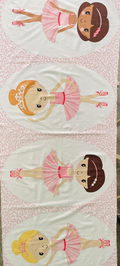 Tricoline 100% Algodón  - PT100 Patrón PANEL 4 BAILARINAS (50 x 150)