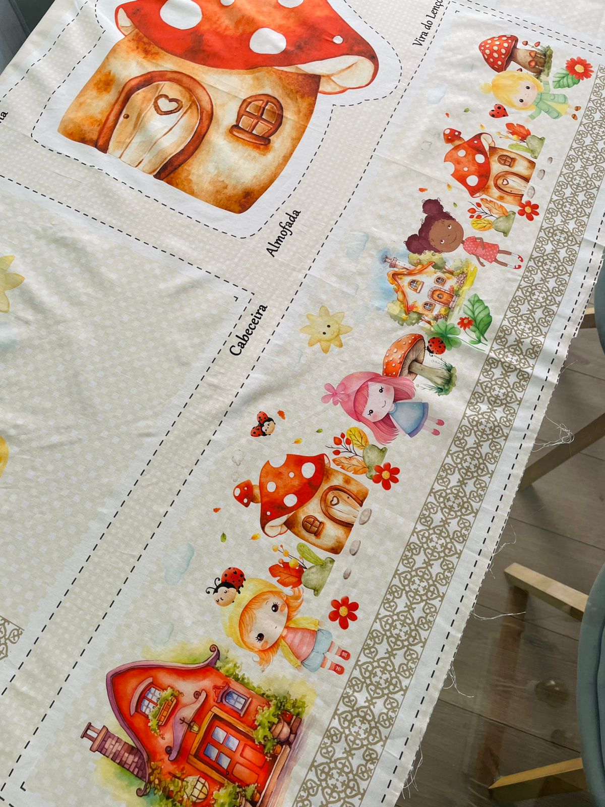 Tricoline 100% Algodón  - PT097 Patrón Panel kit Cuna chinita roja (99 x 150)