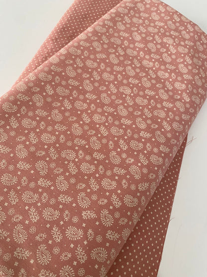Tricoline 100% Algodón - TT001 Tinto Flores Rosa Viejo (50 x 150)