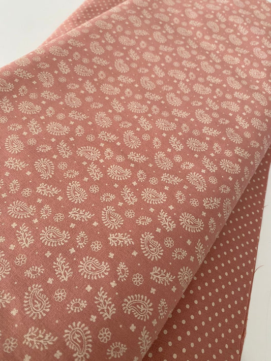 Tricoline 100% Algodón - TT001 Tinto Flores Rosa Viejo (50 x 150)