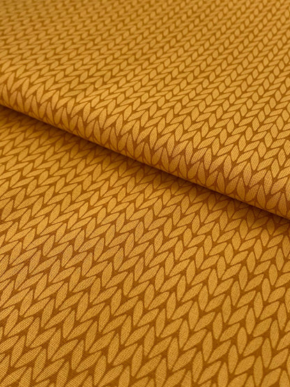 Tricoline 100% Algodón - TT115 Tinto Amarillo Trenzas mostaza (50 x 150)
