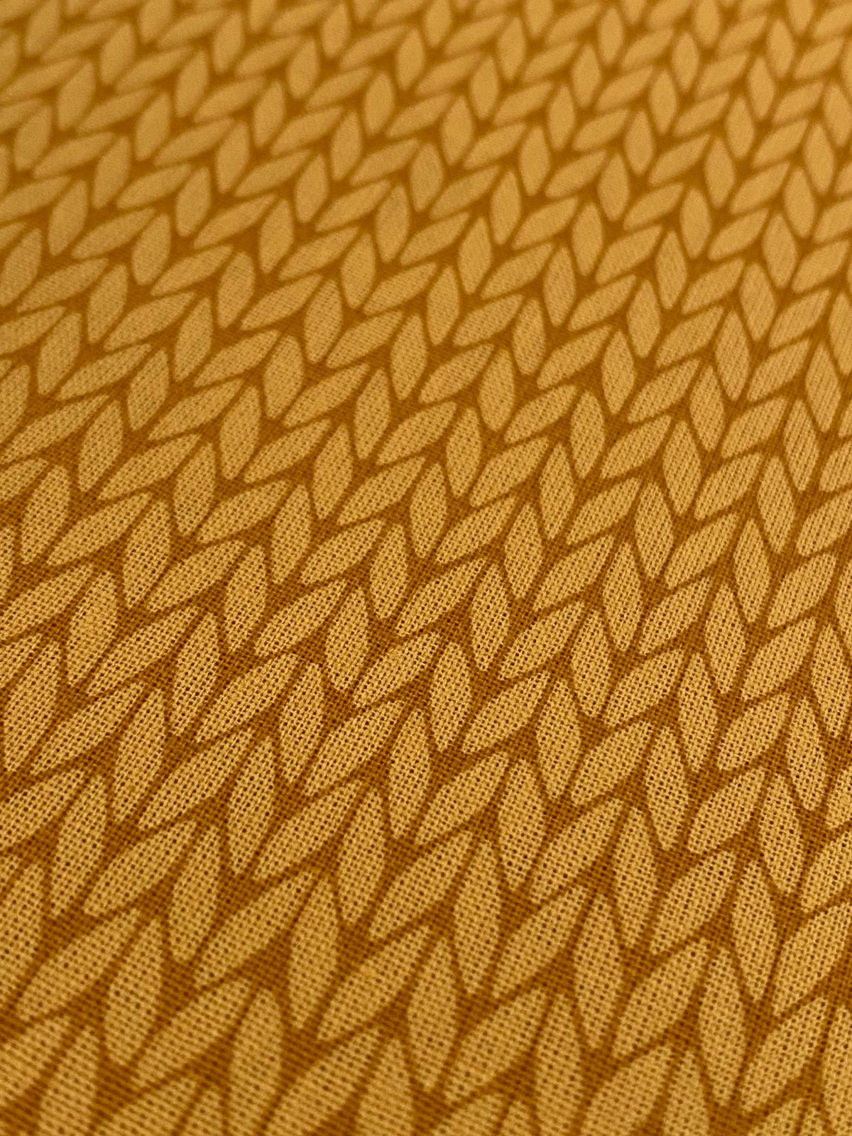 Tricoline 100% Algodón - TT115 Tinto Amarillo Trenzas mostaza (50 x 150)