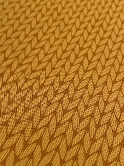 Tricoline 100% Algodón - TT115 Tinto Amarillo Trenzas mostaza (50 x 150)
