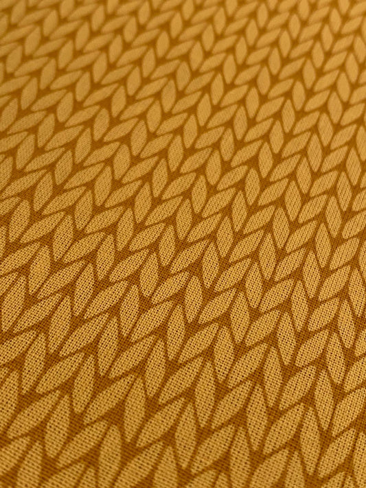 Tricoline 100% Algodón - TT115 Tinto Amarillo Trenzas mostaza (50 x 150)