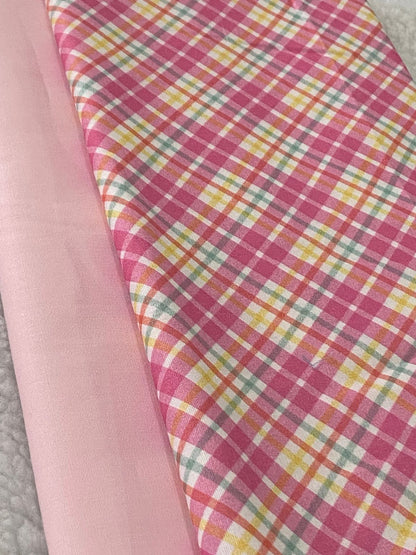 Tricoline 100% Algodón - TT118 Tinto Rosa Cuadrille Grande (50 x 150) (Copia)