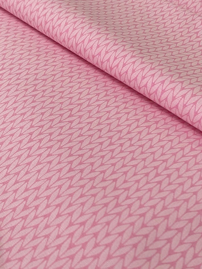 Tricoline 100% Algodón - TT116 Tinto Rosa Trenzas (50 x 150)