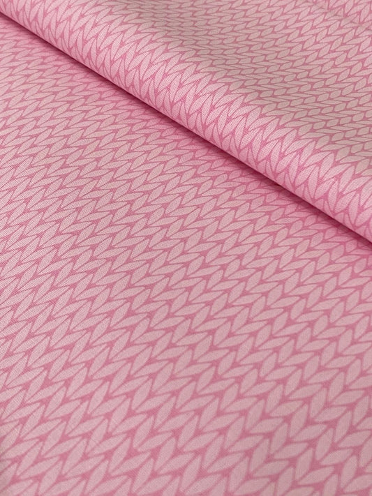 Tricoline 100% Algodón - TT116 Tinto Rosa Trenzas (50 x 150)