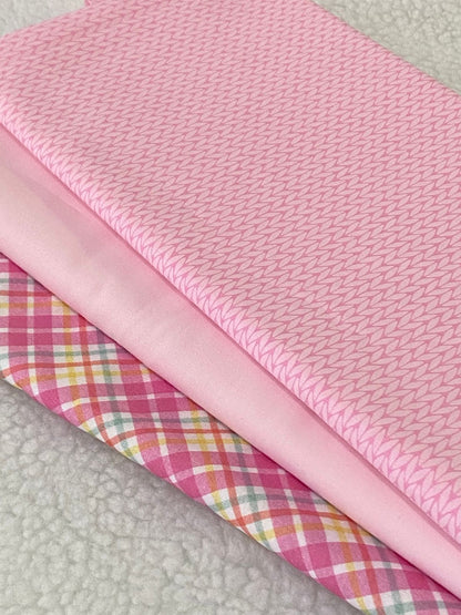 Tricoline 100% Algodón - TT116 Tinto Rosa Trenzas (50 x 150)