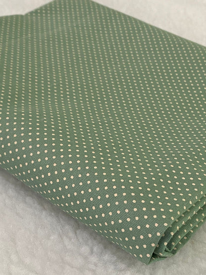 Tricoline 100% Algodón - TT119 Tinto puntitos Verde Viejo (50 x 150)