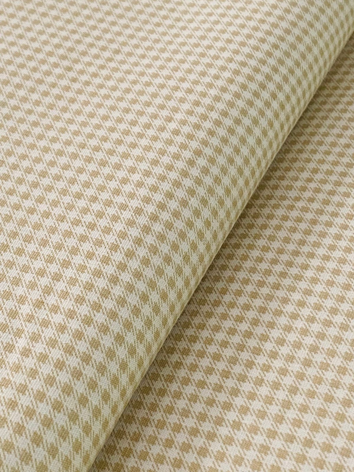 Tricoline 100% Algodón - TT078 Tinto Cuadrille Beige CLARO (50 x 150)