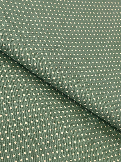 Tricoline 100% Algodón - TT119 Tinto puntitos Verde Viejo (50 x 150)