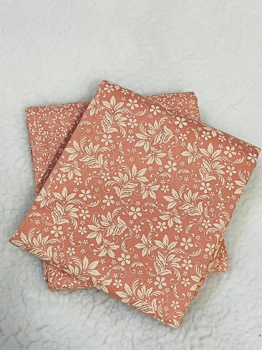 Tricoline 100% Algodón - TT001 Tinto Flores Rosa Viejo (50 x 150)