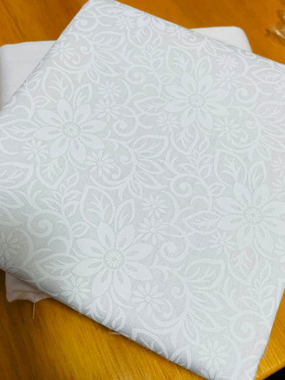 Tricoline 100% Algodón - TT007 Tinto Blanco con Blanco 1 (50 x 150)