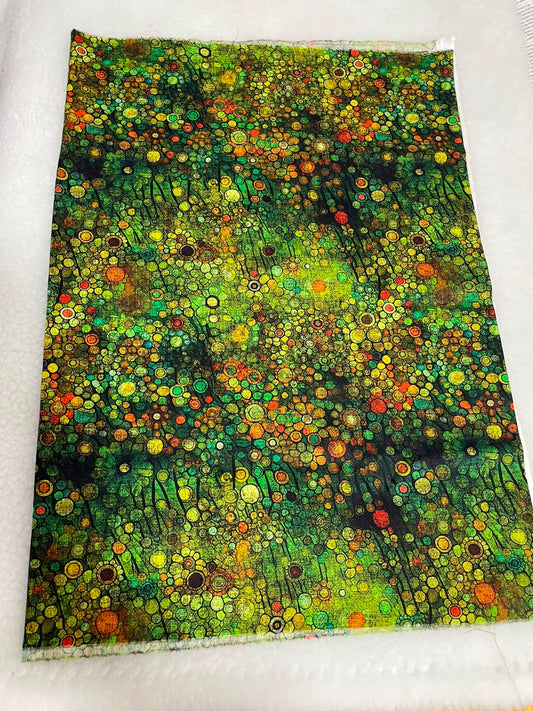 Tricoline 100% Algodón - EX083 Exclusiva DN Floral Verde (50 x 150)