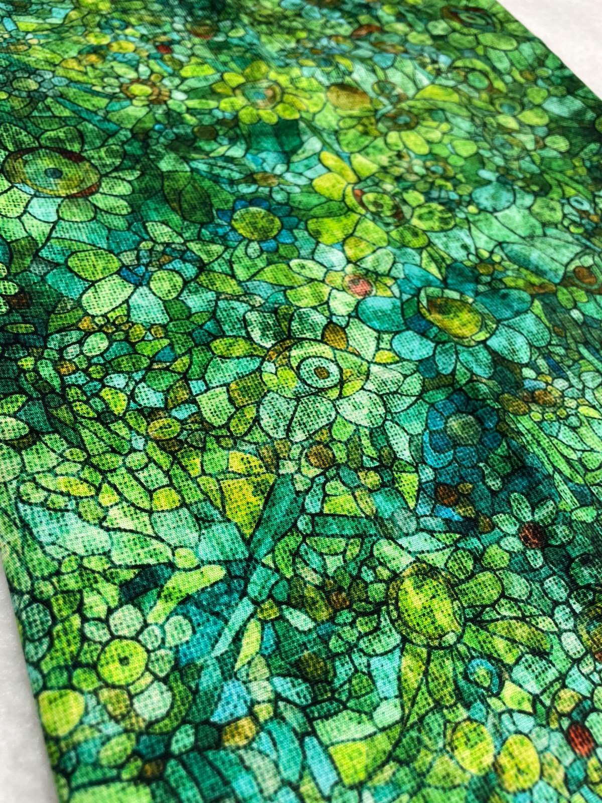 Tricoline 100% Algodón - EX082 Exclusiva DN Mosaicos Verde (50 x 150)