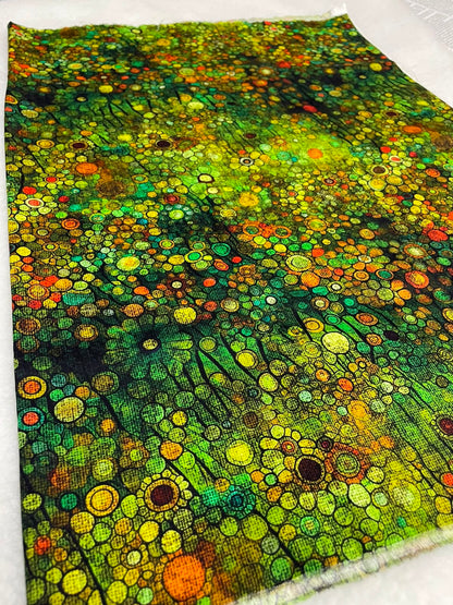 Tricoline 100% Algodón - EX083 Exclusiva DN Floral Verde (50 x 150)