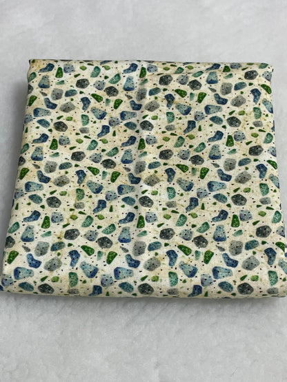 Tricoline 100% Algodón - EX077 Exclusiva DN Piedritas Azul (50 x 150)