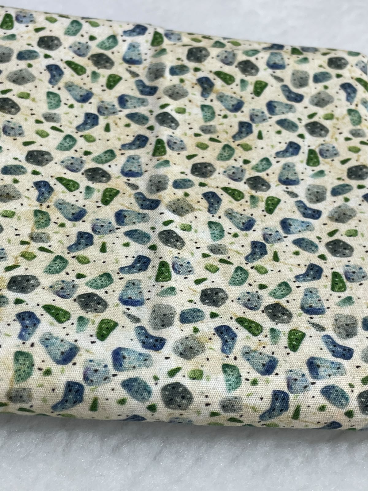 Tricoline 100% Algodón - EX077 Exclusiva DN Piedritas Azul (50 x 150)
