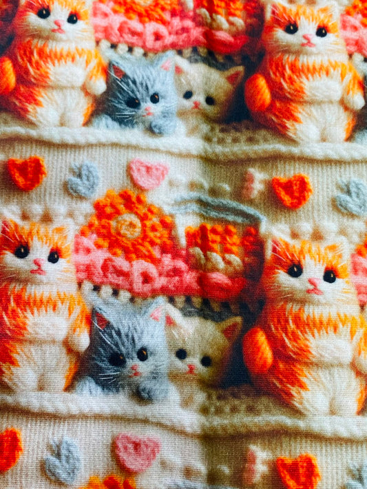Tricoline 100% Algodón - 3D030 Gatitos 5 (50 x 150)