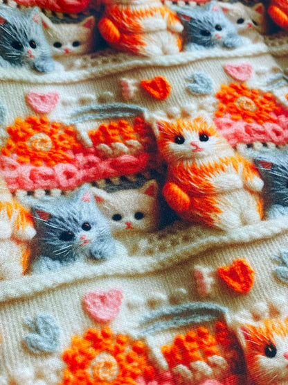 Tricoline 100% Algodón - 3D030 Gatitos 5 (50 x 150)