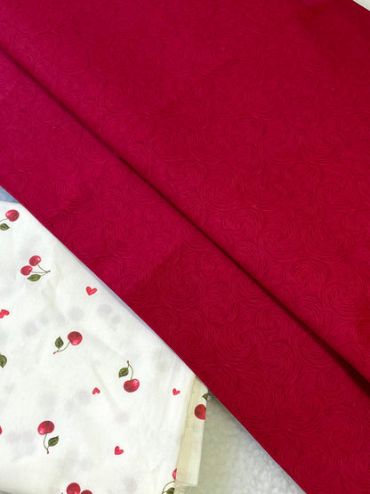 Tricoline 100% Algodón - TT095 Tinto Textura IBIRA Rojo (50 x 150)