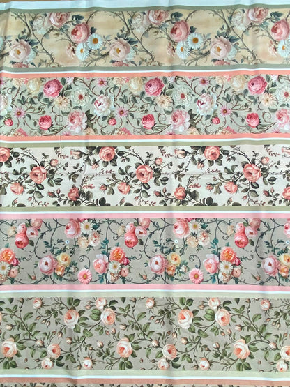 Tricoline 100% Algodón - CN025 Cenefas Floral 2 (50 x 150)