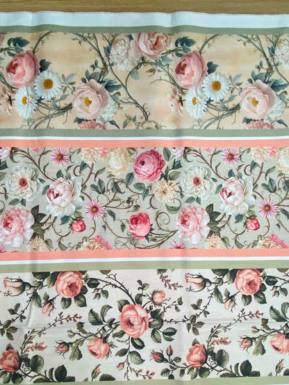 Tricoline 100% Algodón - CN025 Cenefas Floral 2 (50 x 150)