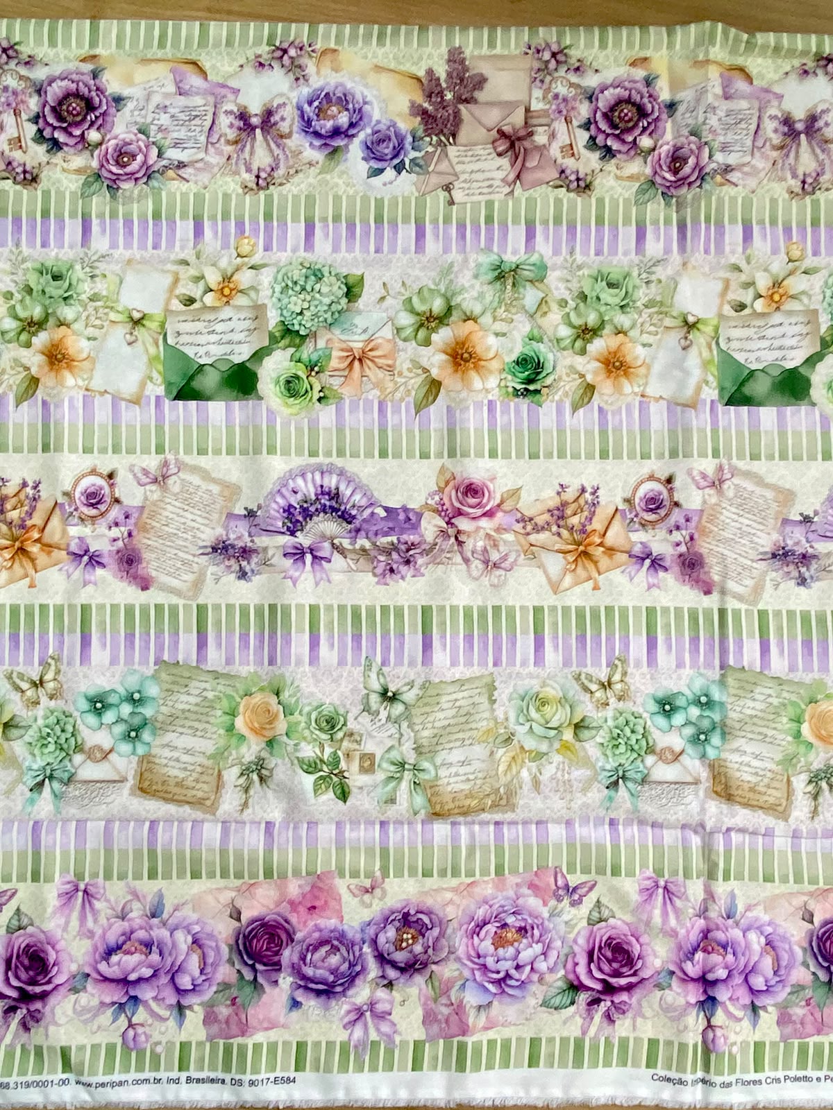 Tricoline 100% Algodón - CN023 Cenefas Floral 3 (50 x 150)