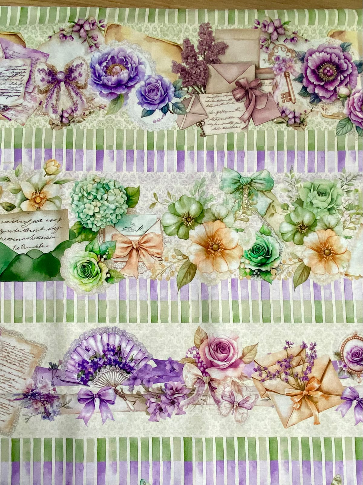 Tricoline 100% Algodón - CN023 Cenefas Floral 3 (50 x 150)