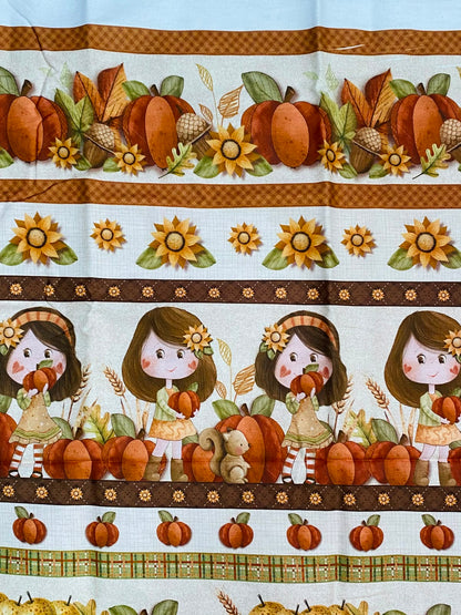 Tricoline 100% Algodón - CN021 Cenefas Otoño Fuxicos y Fricotes (50 x 150)