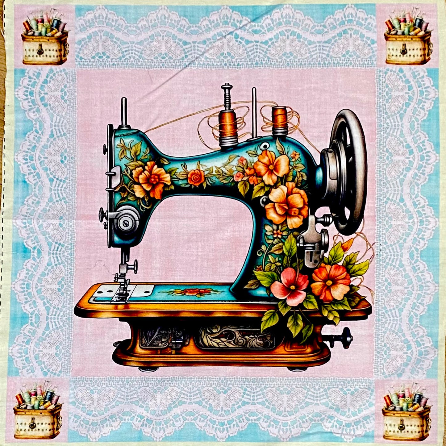Tricoline 100% Algodón  - PT115 Patrón Panel Costura 1 (45 x 45)