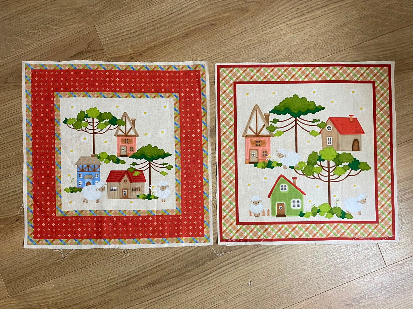 Tricoline 100% Algodón  - PT120 Patrón 2 Panel Casitas del SUR2 (45 x 45)
