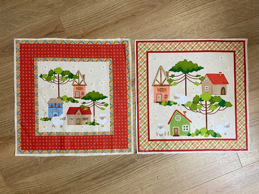 Tricoline 100% Algodón  - PT120 Patrón 2 Panel Casitas del SUR2 (45 x 45)
