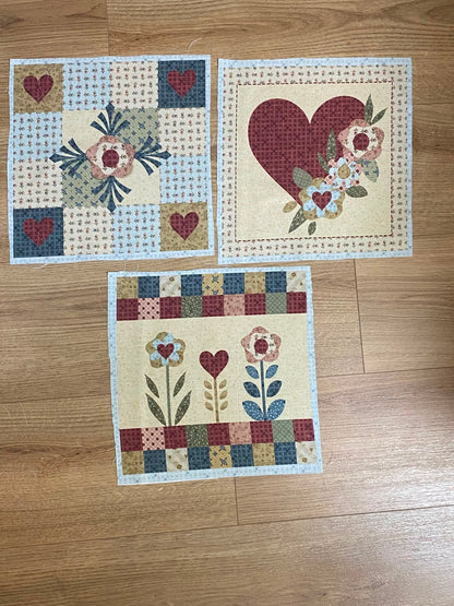 Tricoline 100% Algodón  - PT121 Patrón 3 Panel Aplique (27 x 27)