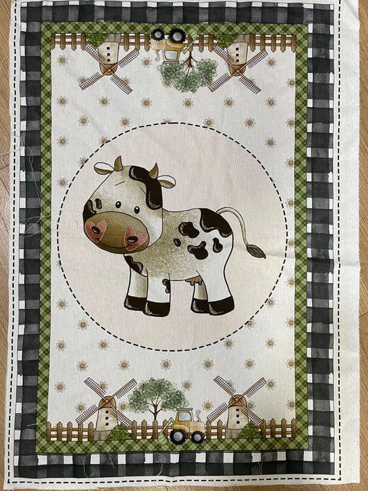 Tricoline 100% Algodón  - PT126 Patrón Panel Vaca  (50 x 65)