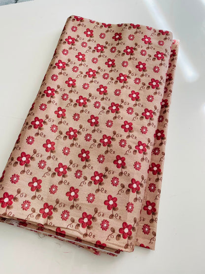Tricoline 100% algodón - EX105 Exclusiva Floral Merlot (50 x 150)