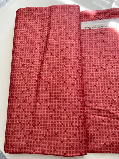 Tricoline 100% algodón - EX106 Exclusiva Cuadrille Florecitas Bordeo (50 x 150)